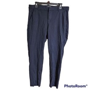 Liverpool Navy Pinrstripe Renee Ponte Knit Pants Trousers Womens Size 14